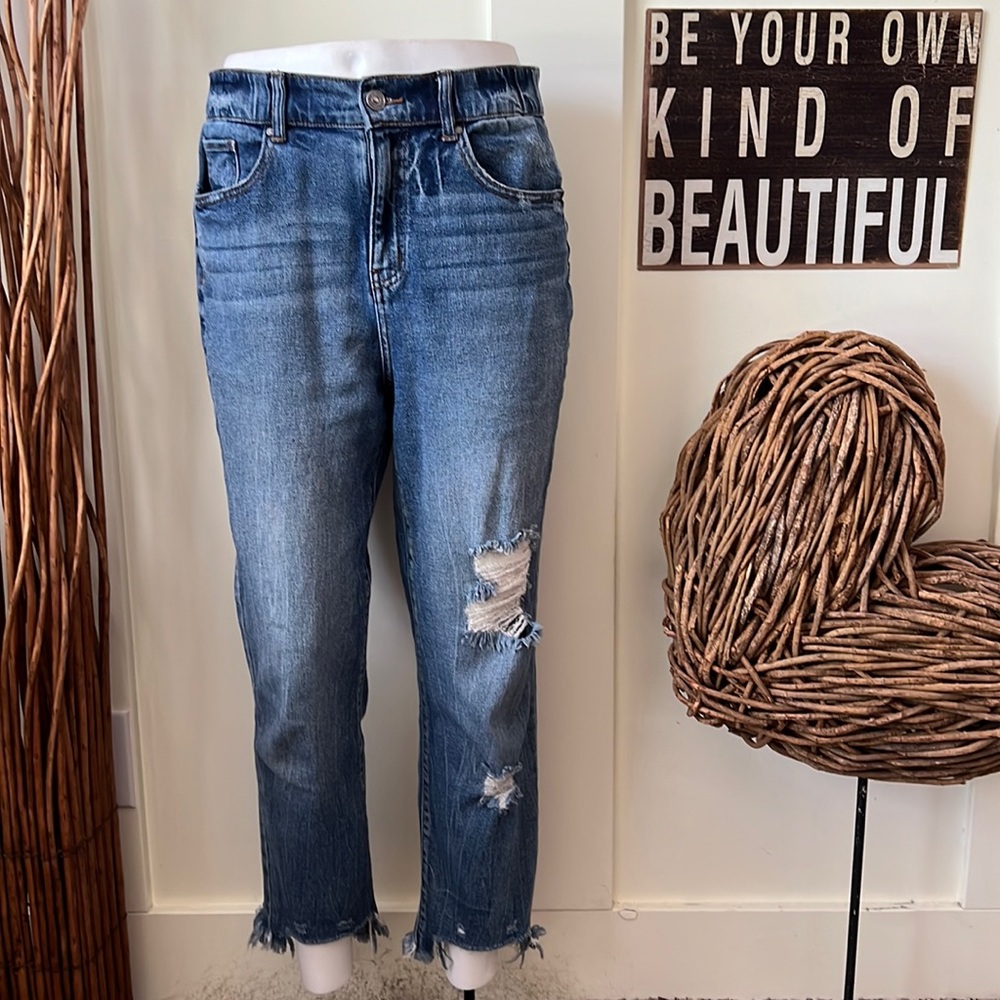 Rewash Distressed Notched Hem Jeans